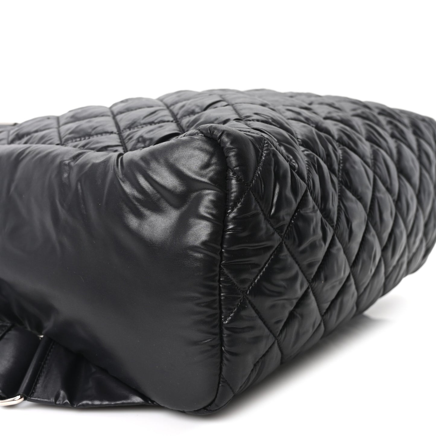 Nylon Quilted XL Coco Cocoon Backpack Black