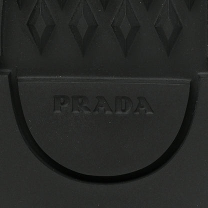 Prada Spazzolato Rois Re-Nylon Metal Triangle Logo Mens 40mm Combat Boots 6 Black 6 of 9