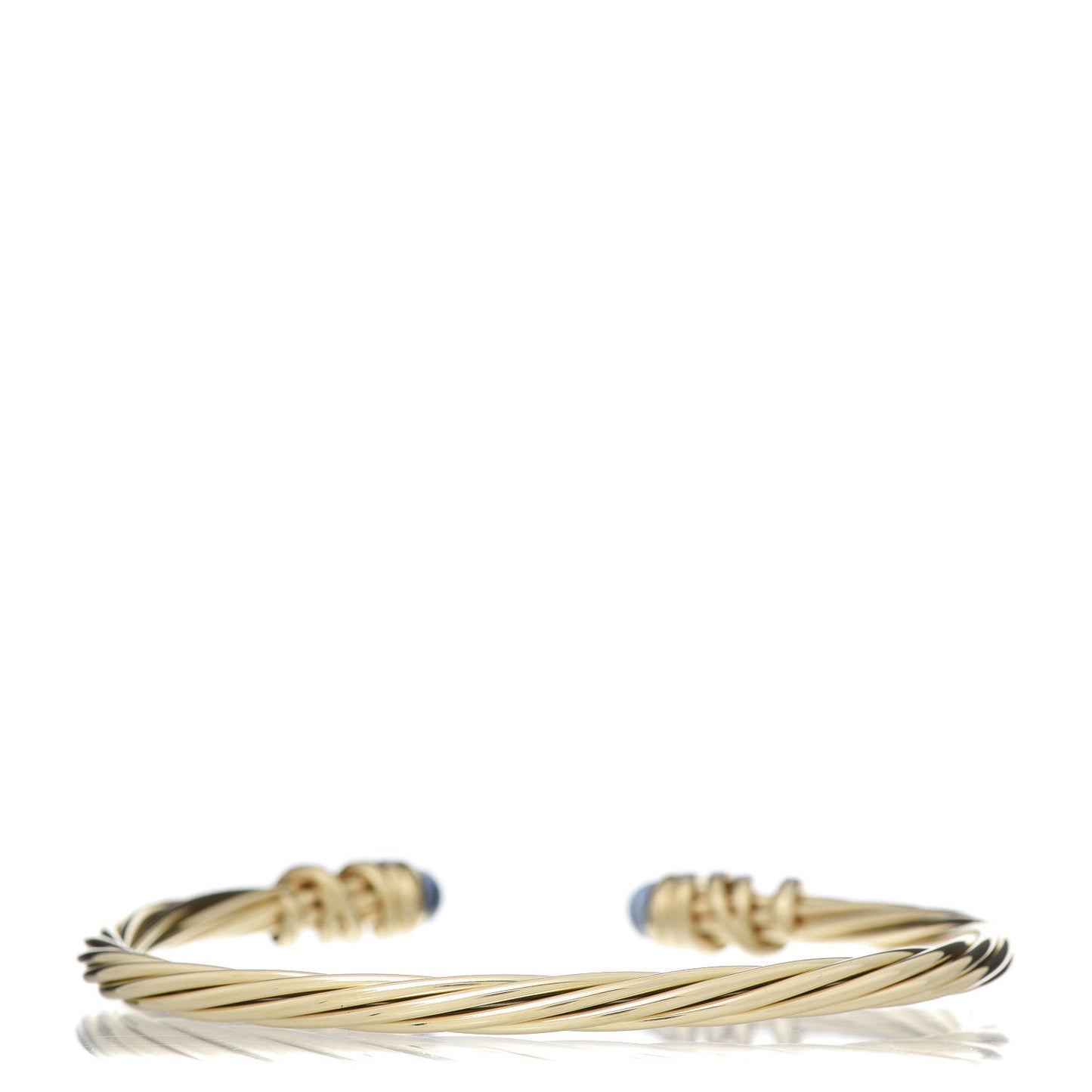 18K Yellow Gold Diamond Blue Sapphire Helena Cuff Bracelet