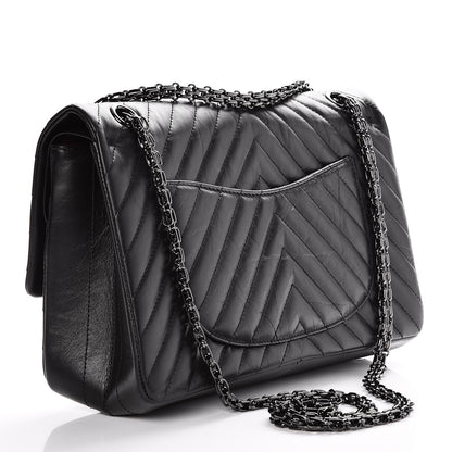 Chanel Aged Calfskin Chevron Quilted 2.55 Reissue 226 So Black 4 of 9