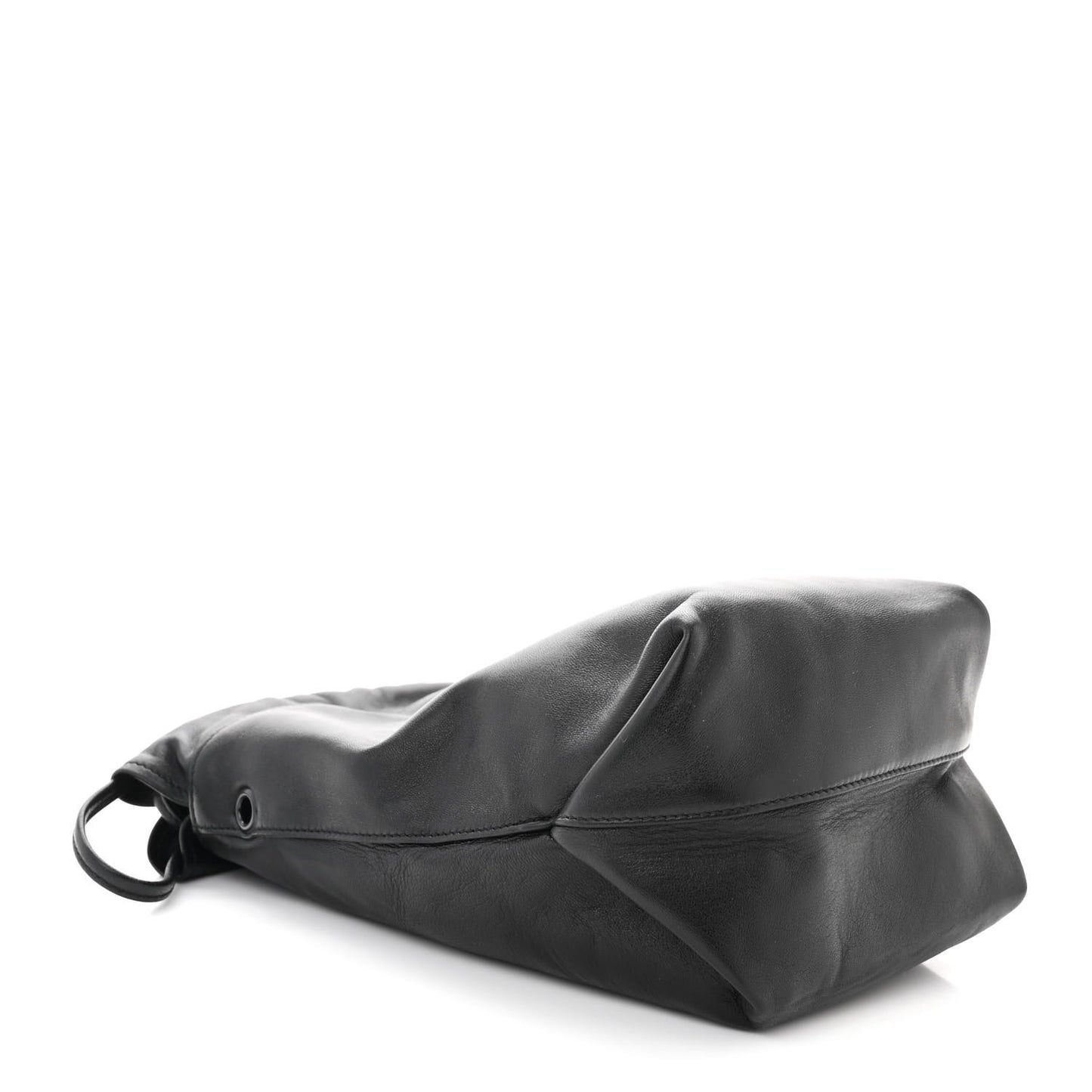 Lambskin Teddy Drawstring Bag Black