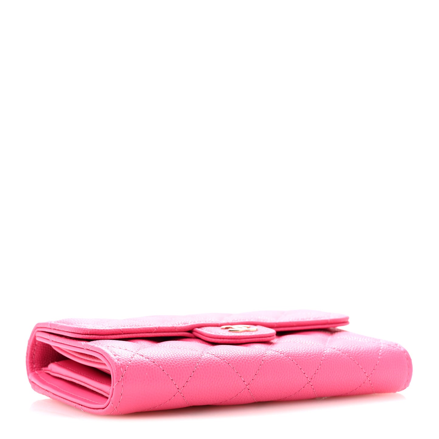 Caviar Quilted Medium Flap Wallet Pink