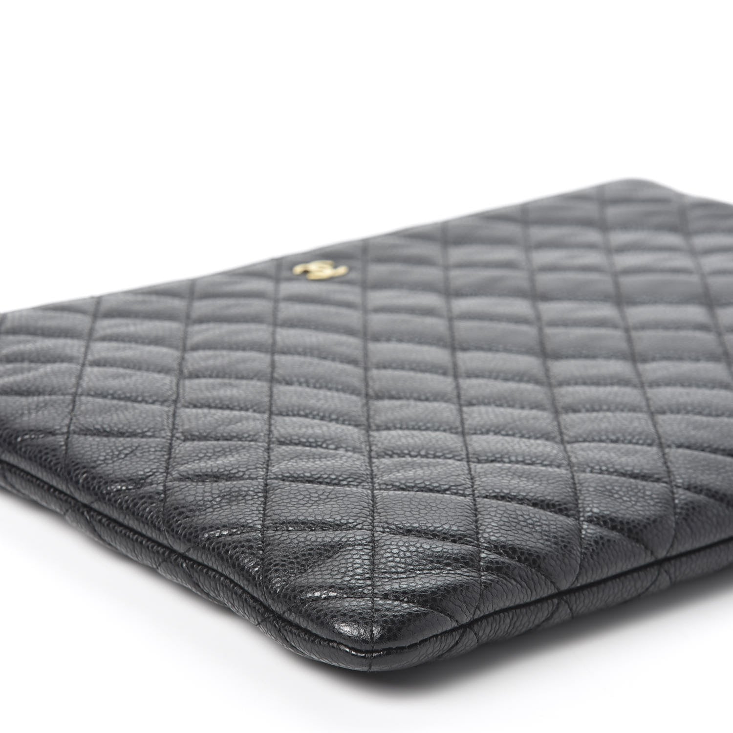 Chanel Caviar Quilted Large Cosmetic Case Black 5 of 9