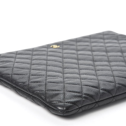 Chanel Caviar Quilted Large Cosmetic Case Black 5 of 9
