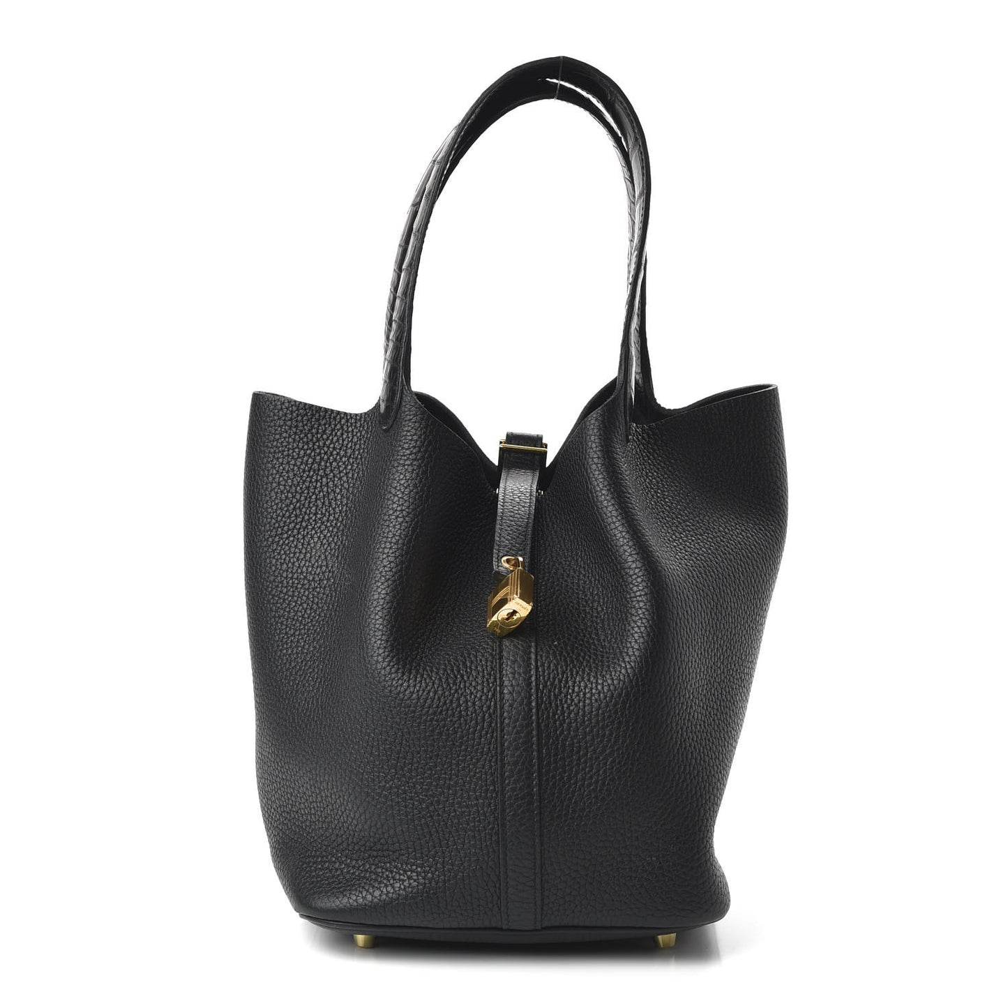 Taurillon Clemence Matte Alligator Picotin Lock Touch 22 MM Black