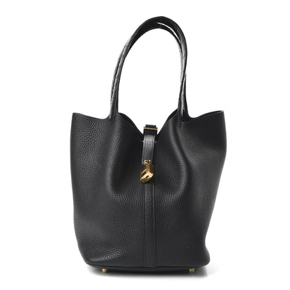 Hermes Taurillon Clemence Matte Alligator Picotin Lock Touch 22 MM Black 1 of 10