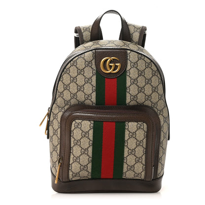 Gucci GG Supreme Monogram Calfskin Web Small Ophidia Day Backpack Beige Ebony New Acero 1 of 10