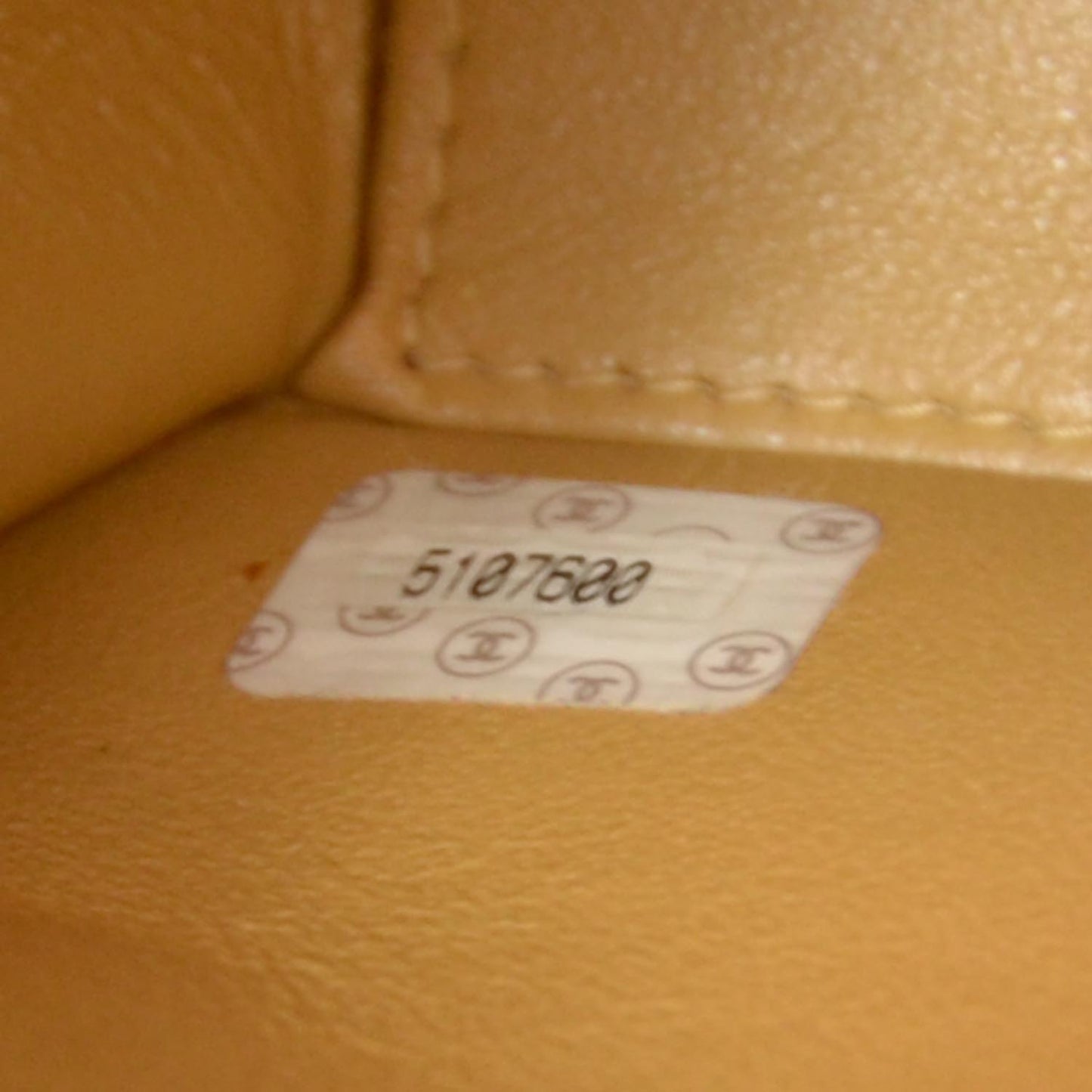 Lambskin Diamond Stitched Jumbo Flap Beige