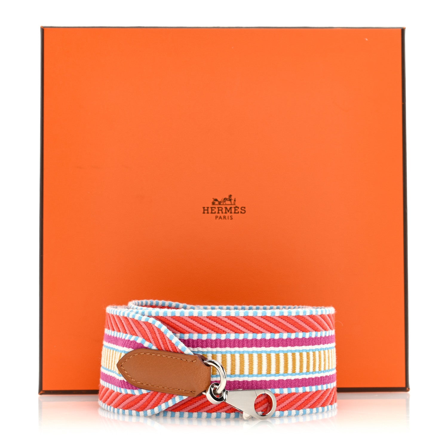 Hermes Toile Swift 50mm Sangle Cavale Shoulder Strap Capucine Magnolia Gold 4 of 4