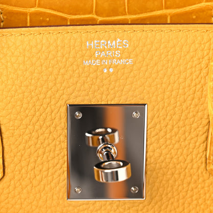 Hermes Togo Shiny Niloticus Crocodile Birkin Touch 30 Jaune Ambre 6 of 11