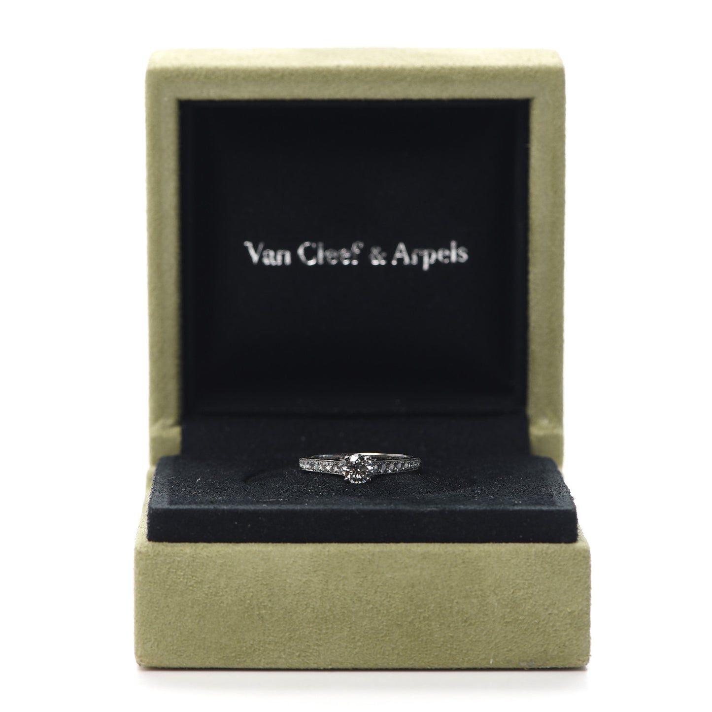 Platinum Diamond .32ct Romance Solitaire Ring 49 4.75