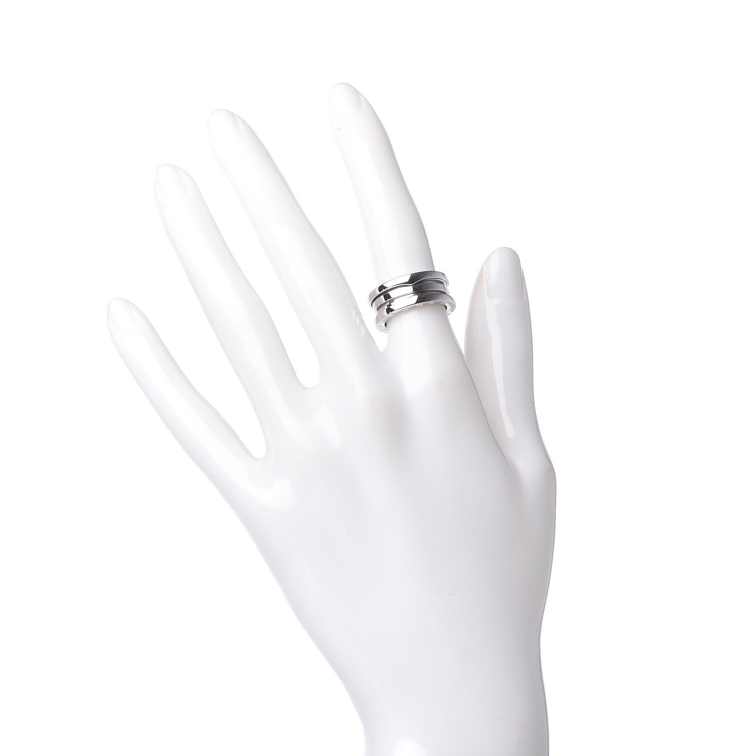 Bulgari 18K White Gold B.Zero1 Three-Band Ring 51 5.75 2 of 6