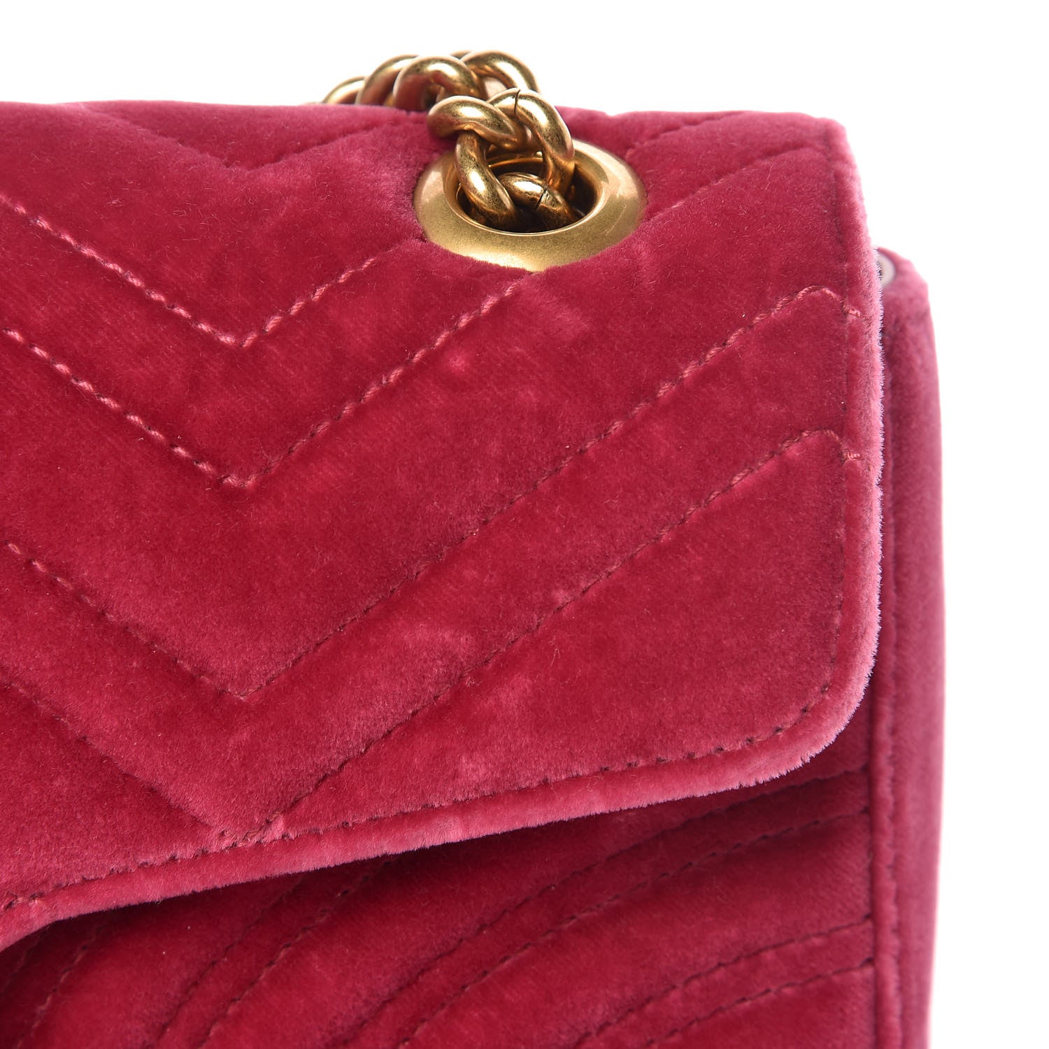 Gucci Velvet Matelasse Small GG Marmont Shoulder Bag Light Raspberry Rose 11 of 12