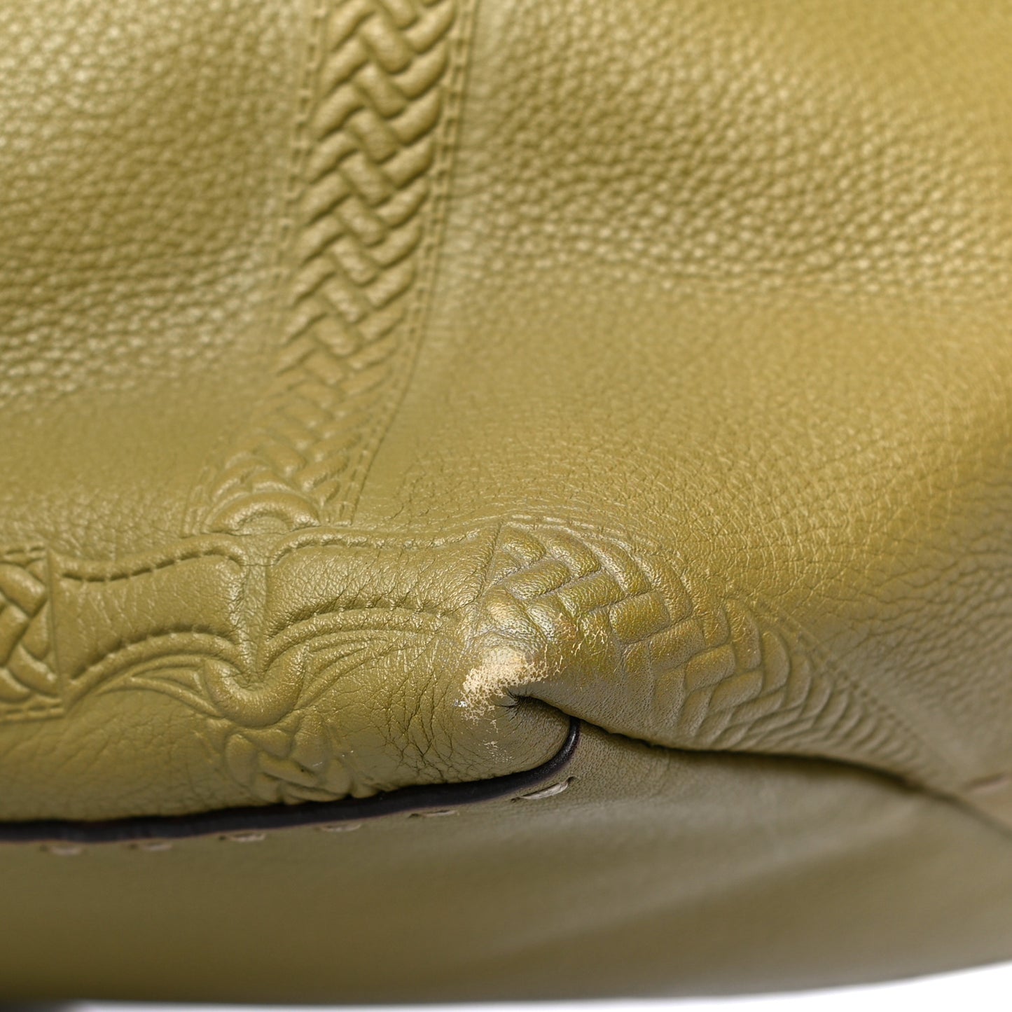 Calfskin Romano Selleria Villa Borghese Tote Green