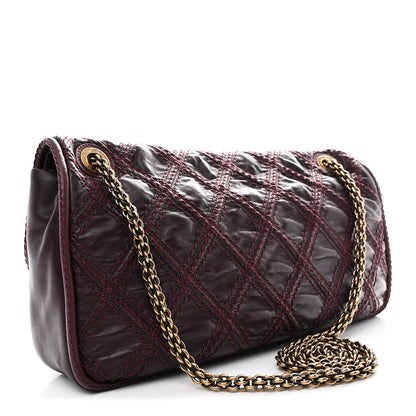 Chanel Calfskin Stitch Triptych Flap Plum 2 of 9