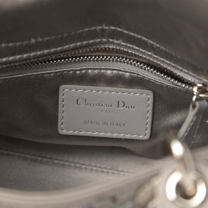 Christian Dior Satin Crystal Cannage Mini Lady Dior Gray 6 of 13