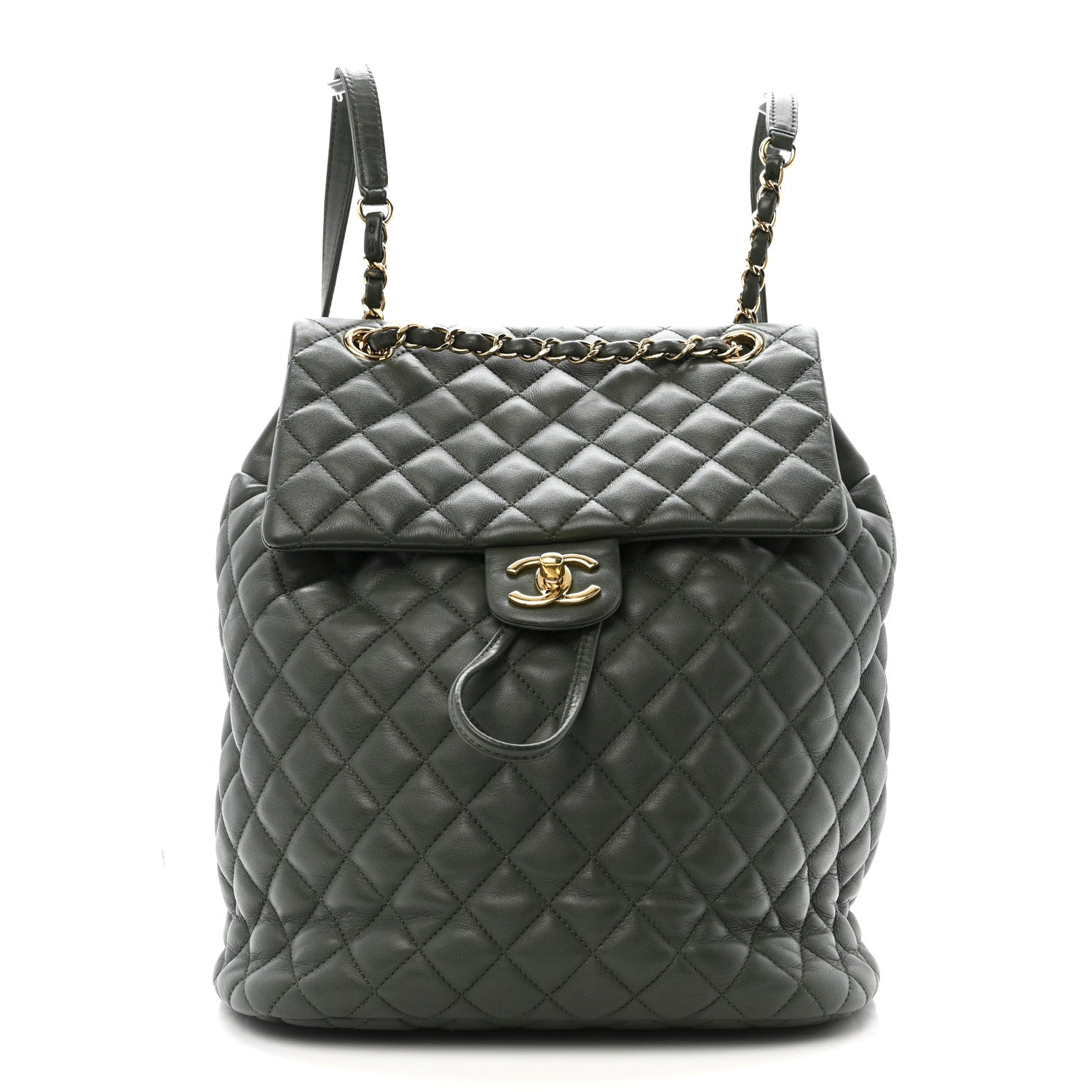Chanel Lambskin Quilted Large Urban Spirit Backpack Dark Green 1 of 12