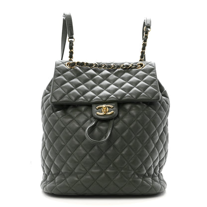 Chanel Lambskin Quilted Large Urban Spirit Backpack Dark Green 1 of 12