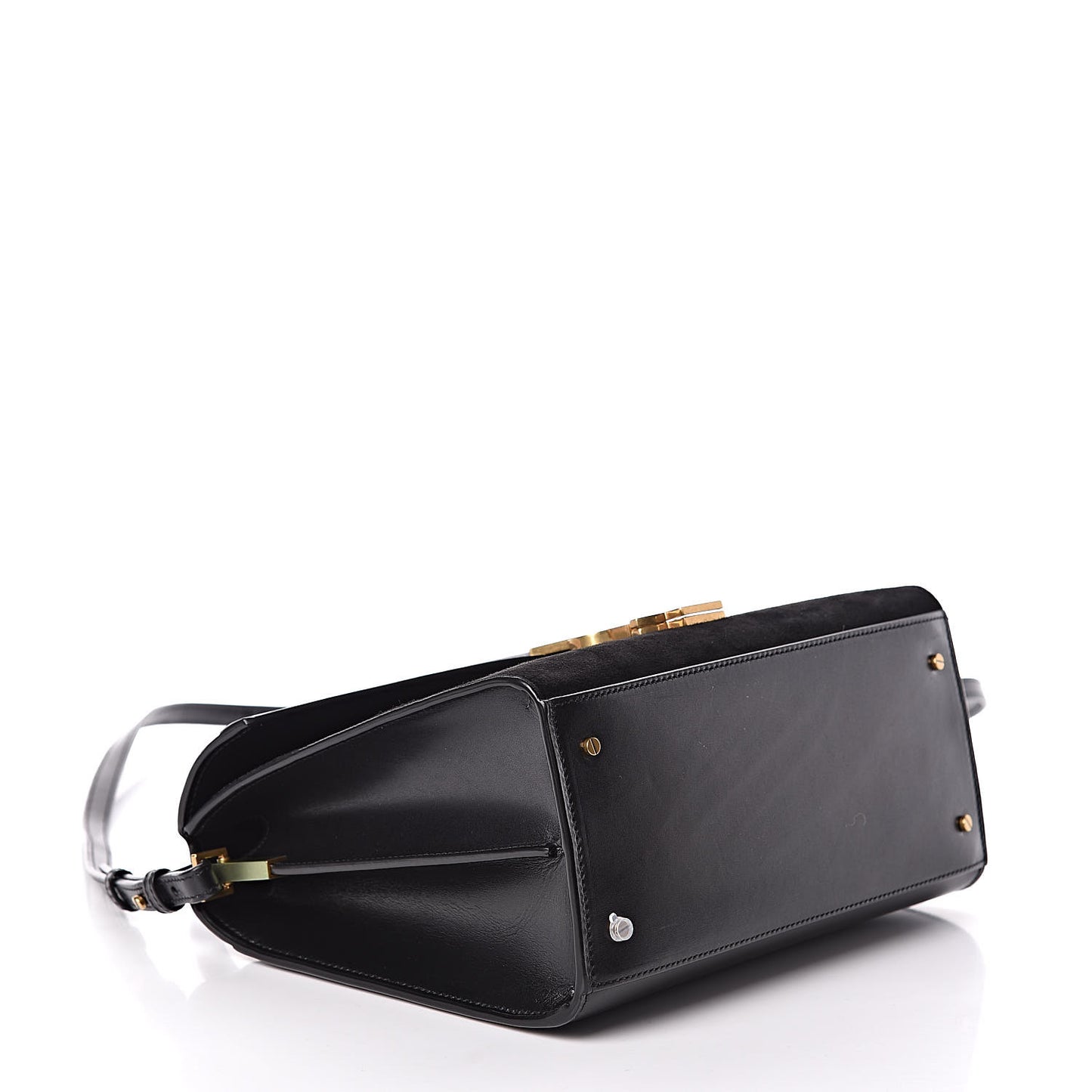 Kid Scamosciato Smooth Calfskin Medium Classic Monogram Cassandra Top Handle Black Rouge Legion