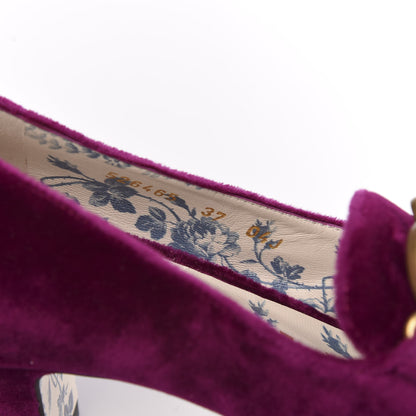 Gucci Softy Velvet GG Victoire 55mm Loafer Pumps 37 Fucsia 8 of 9