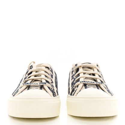 Christian Dior Canvas Oblique Walk'N'Dior Low Top Sneakers 37.5 Deep Blue 2 of 12