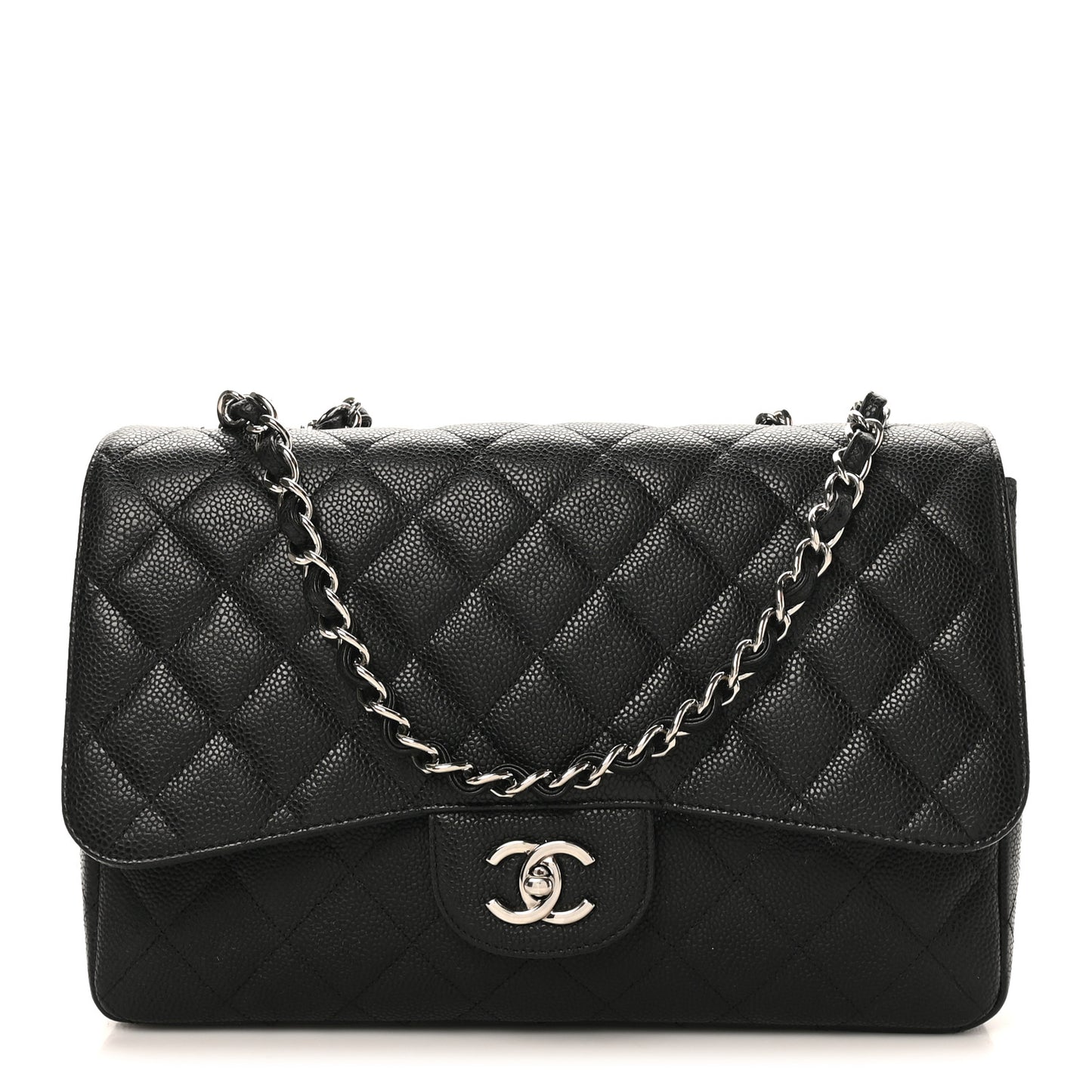 Caviar Quilted Jumbo Single Flap Black