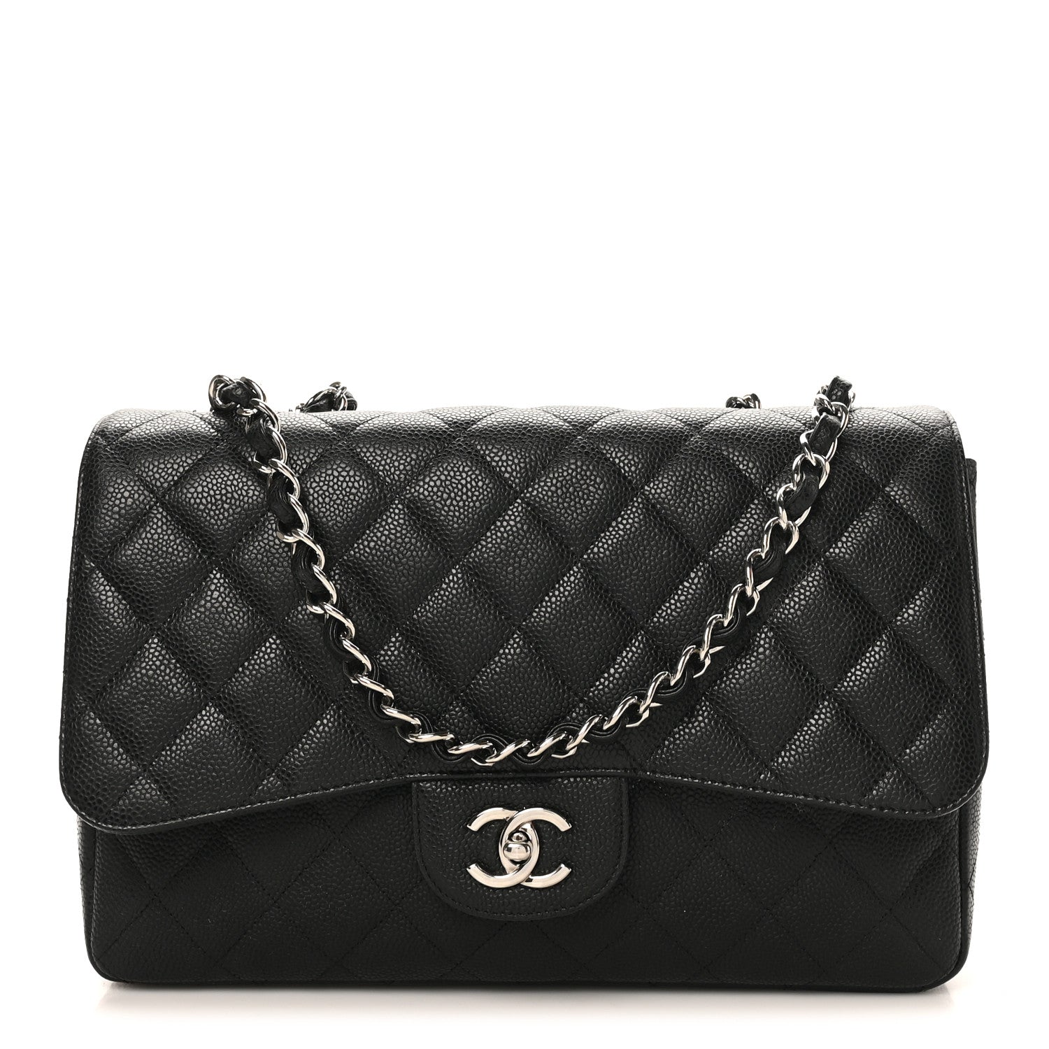 Chanel Caviar Quilted Jumbo Single Flap Black 1 of 10