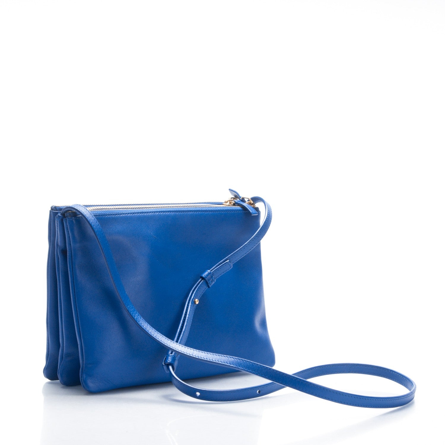 Celine Lambskin Large Trio Crossbody Bag Deep Blue 4 of 9