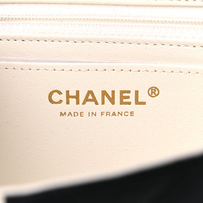 Chanel Lambskin Quilted Mini Rectangular Flap White Black 6 of 12