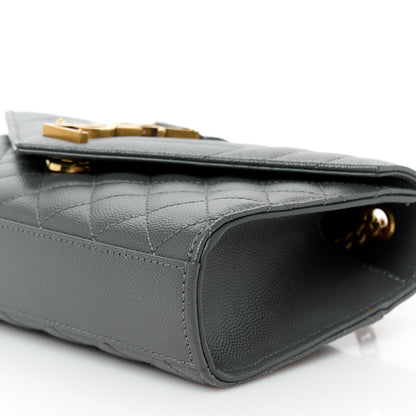 Saint Laurent Grain De Poudre Textured Mixed Matelasse Triquilt Small Monogram Satchel Pebble 11 of 11