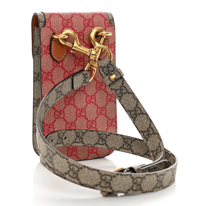 Gucci X DANS LE VERT GG Supreme Monogram Cuoio Web Mini Retro Interlocking G Crossbody Phone Case Beige Rosso Ebony Harness Brown 3 of 11