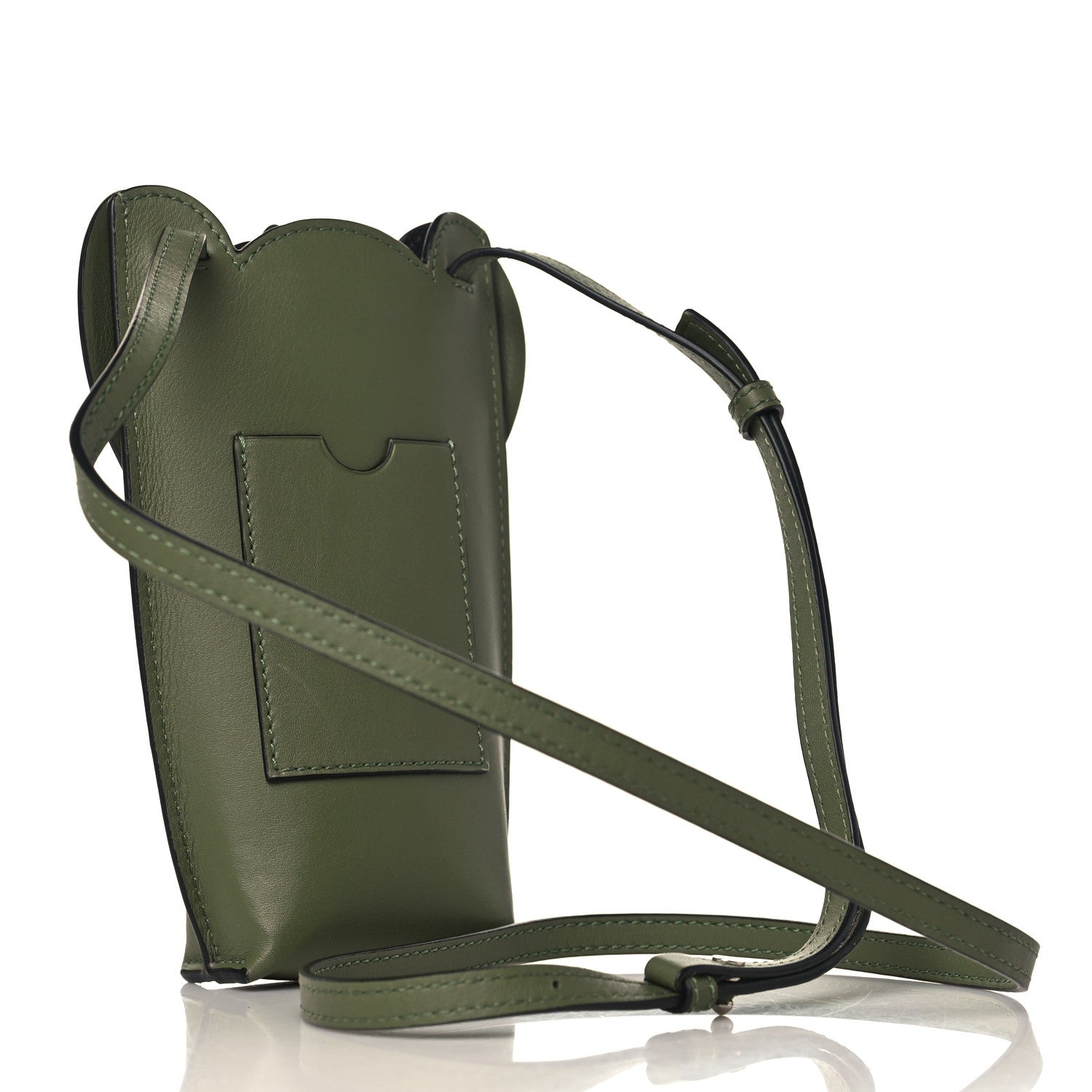Loewe Calfskin Elephant Pouch Crossbody Bag Avocado 3 of 8