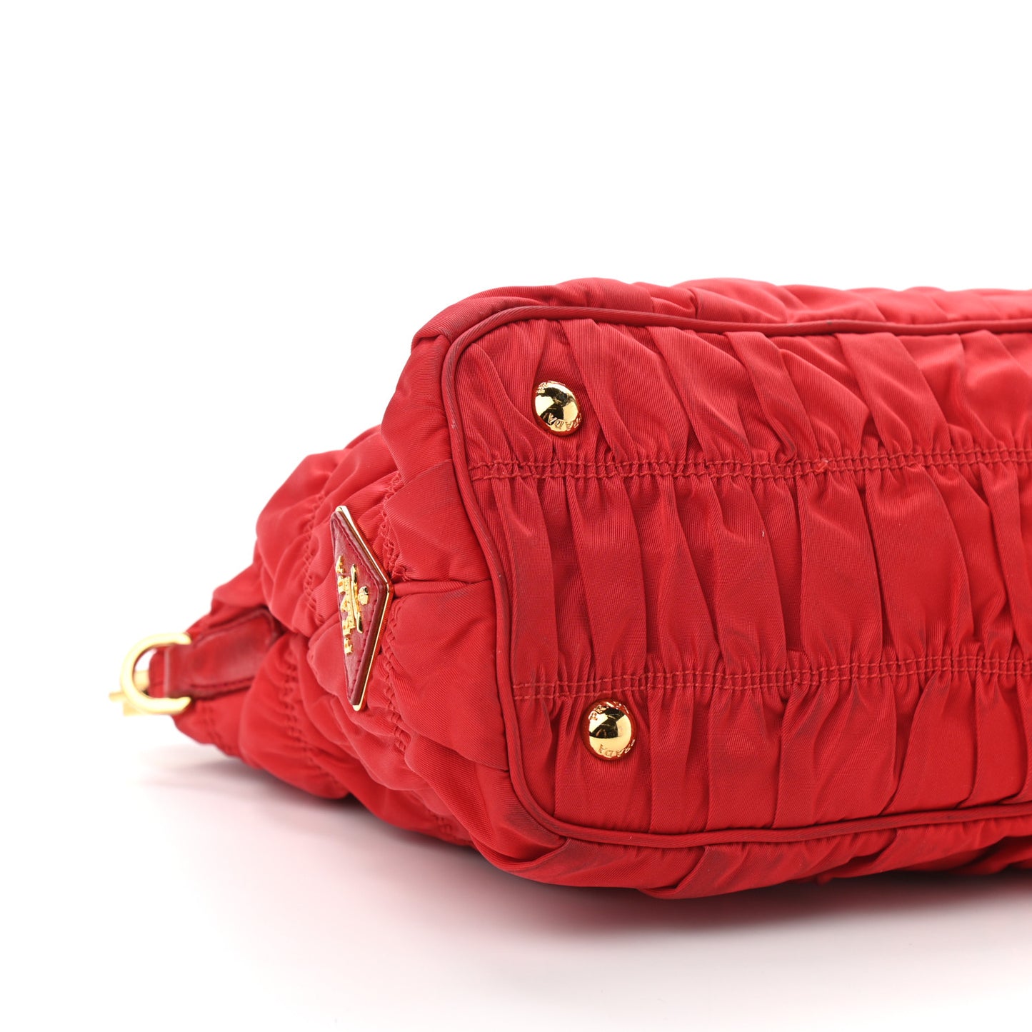 Tessuto Nylon Gaufre Tote Rosso