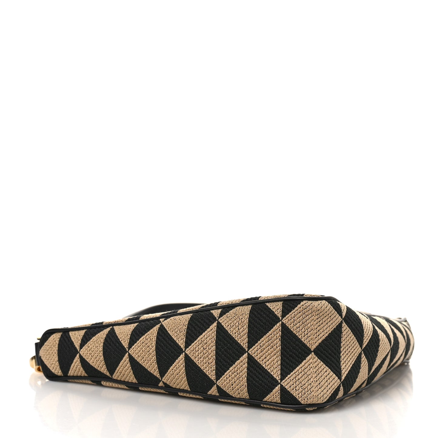 Jacquard Triangolo Symbole Embroidered Mini Triangle Bag Black Corda