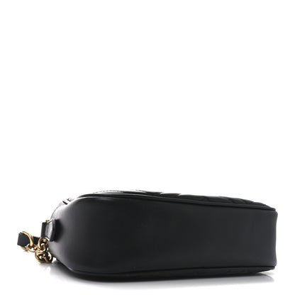 Gucci Calfskin Matelasse Small GG Marmont Chain Shoulder Bag Black 4 of 10