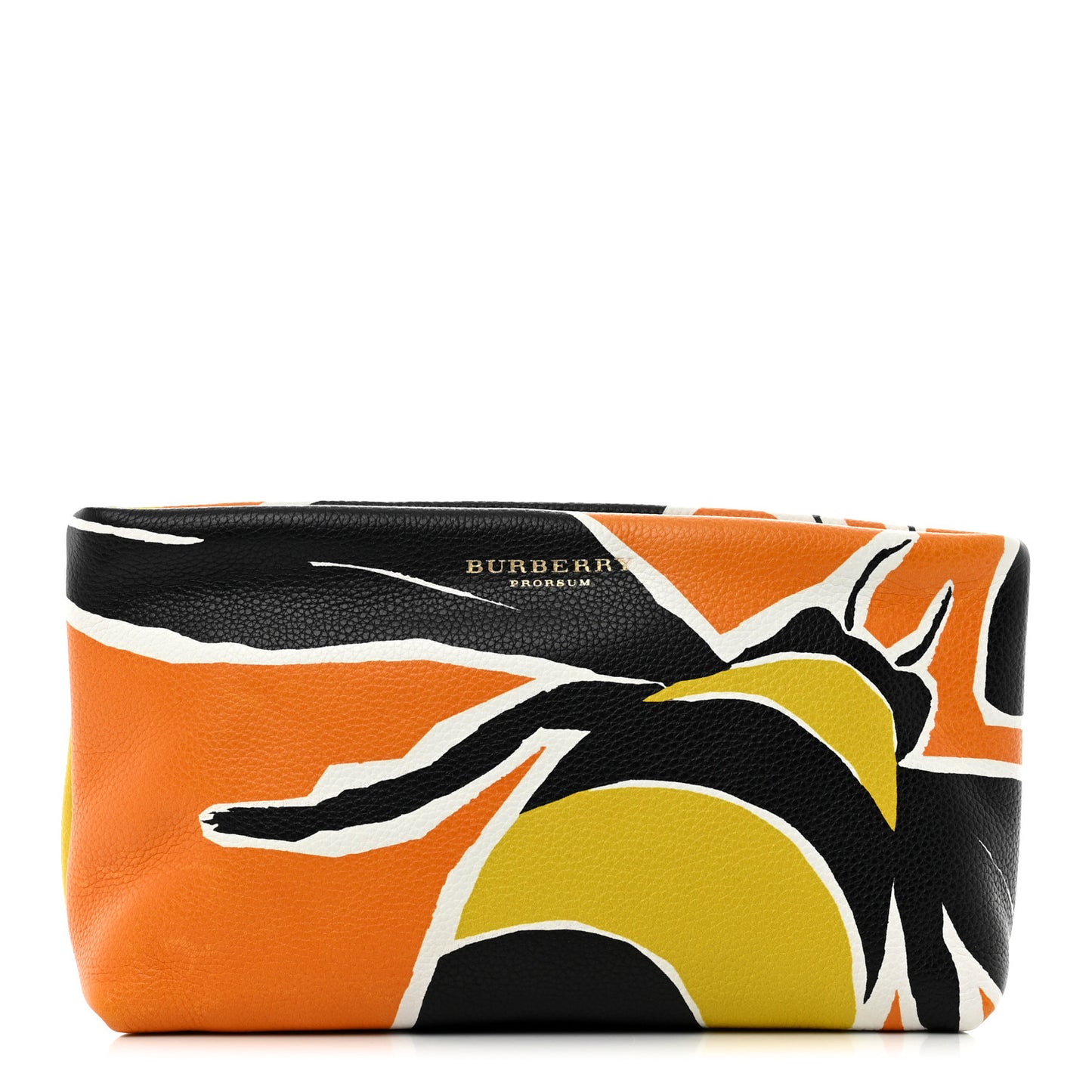 Prorsum Grained Calfskin Insect Print Pouch Black Orange Yellow