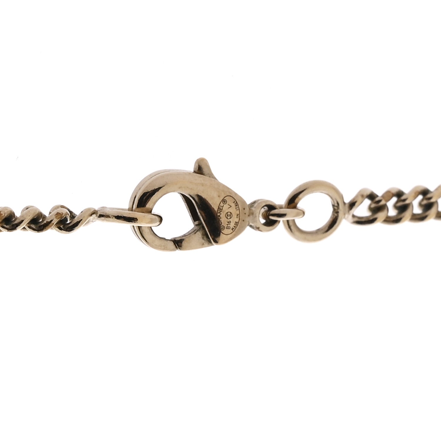 Chanel Pearl Crystal CC Pendant Necklace Gold 6 of 6