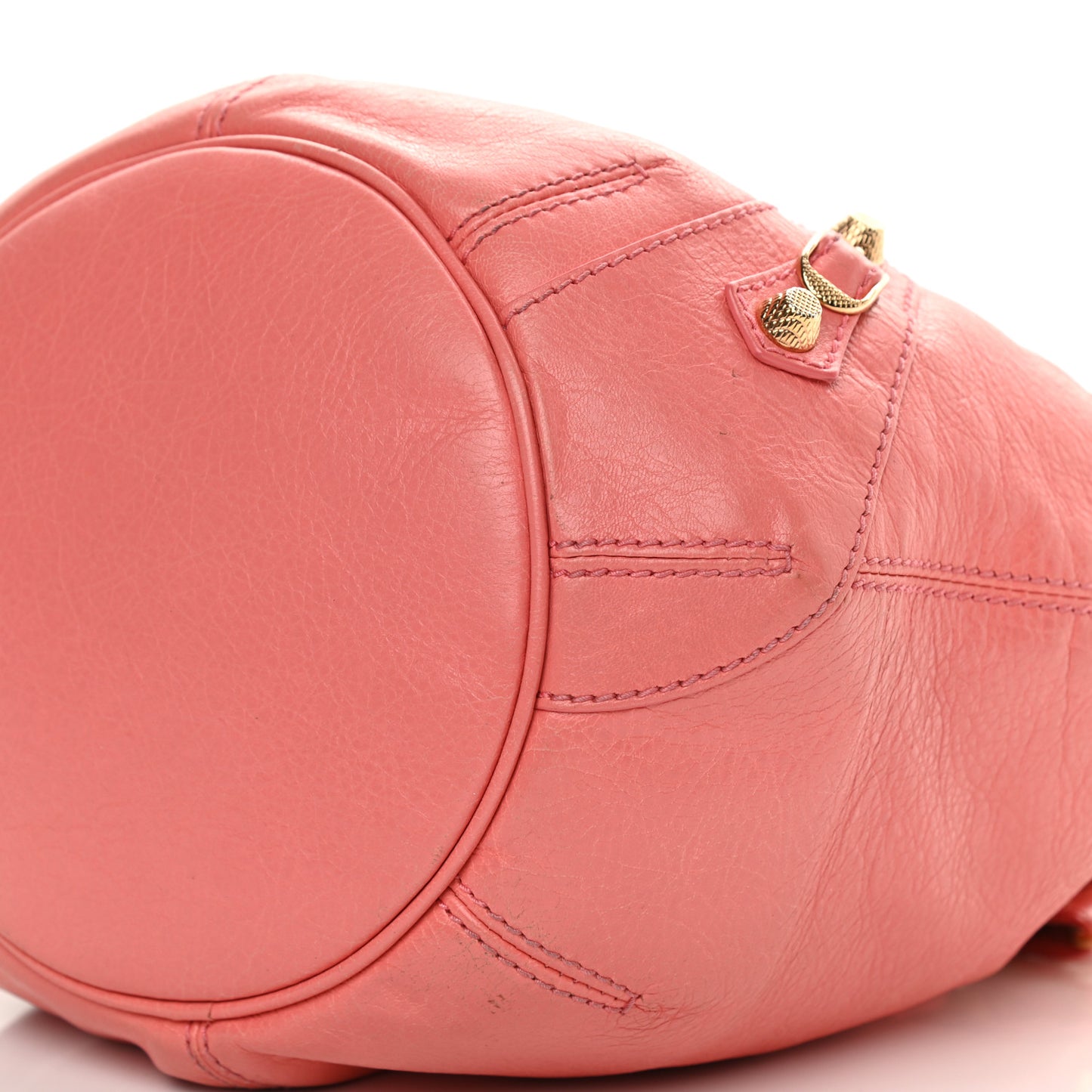 Agneau Giant 12 Gold Hardware Mini Pompon Rose Azalee