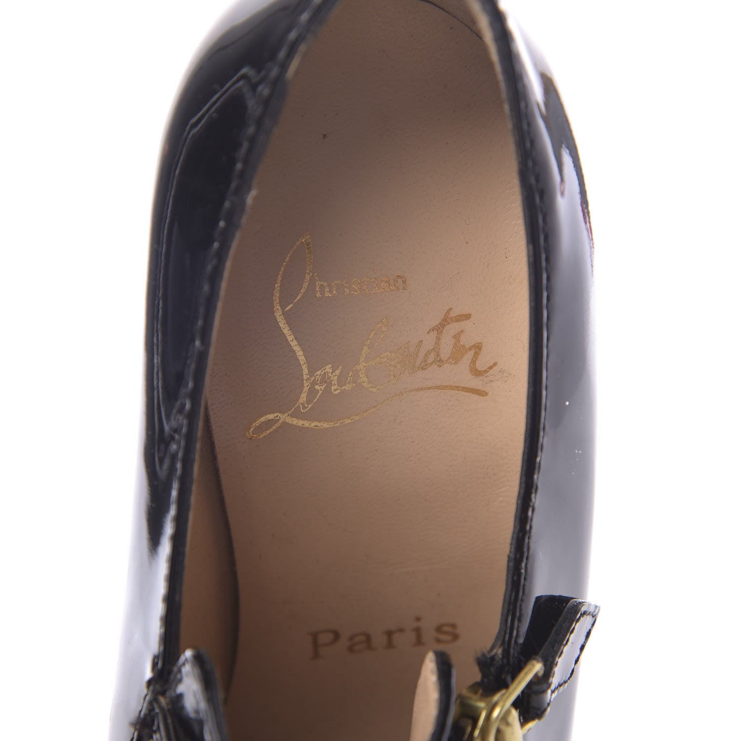 Christian Louboutin Patent Lapano Loafer Zip Booties 36 Black 8 of 14