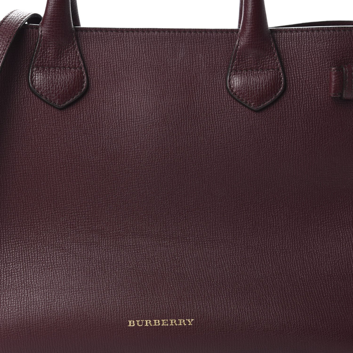 Burberry Grainy Calfskin House Check Medium Banner Tote Mahogany Red 10 of 10