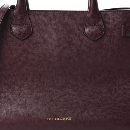 Burberry Grainy Calfskin House Check Medium Banner Tote Mahogany Red 10 of 10