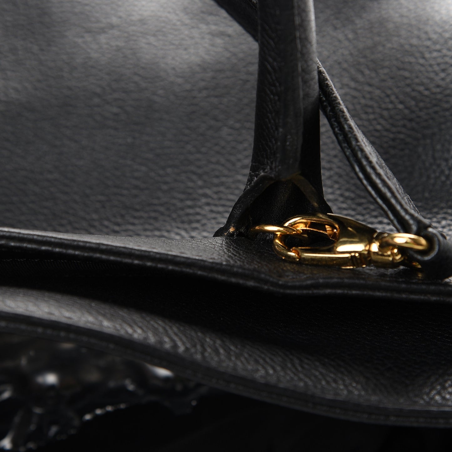 Calfskin Cerf Executive Shopper Tote Black