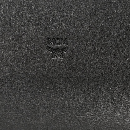 MCM Calfskin Logo Embossed Large Patricia Wallet On Chain Black 5 of 8