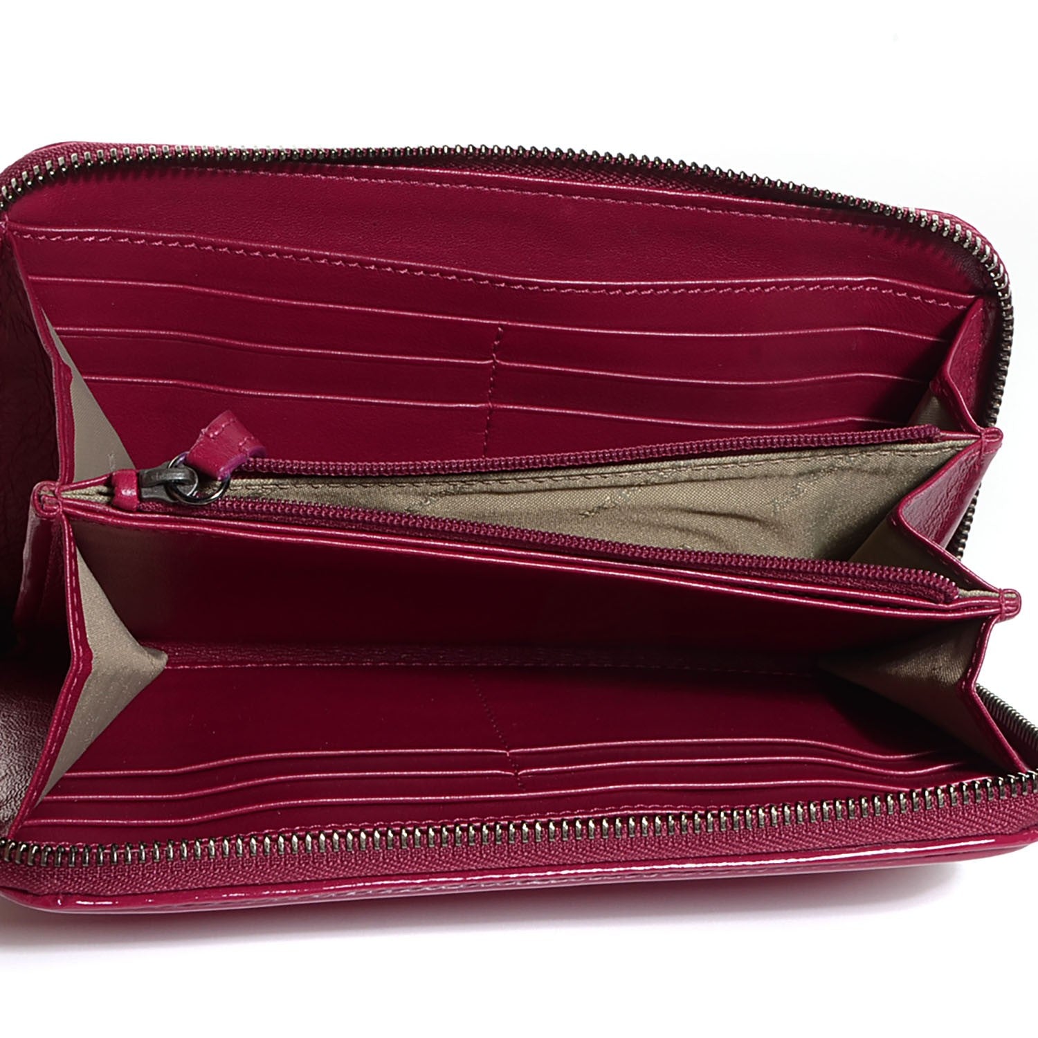 Burberry Patent Check Embossed Large Zip Around Wallet Raspberry Sorbet 8 of 8