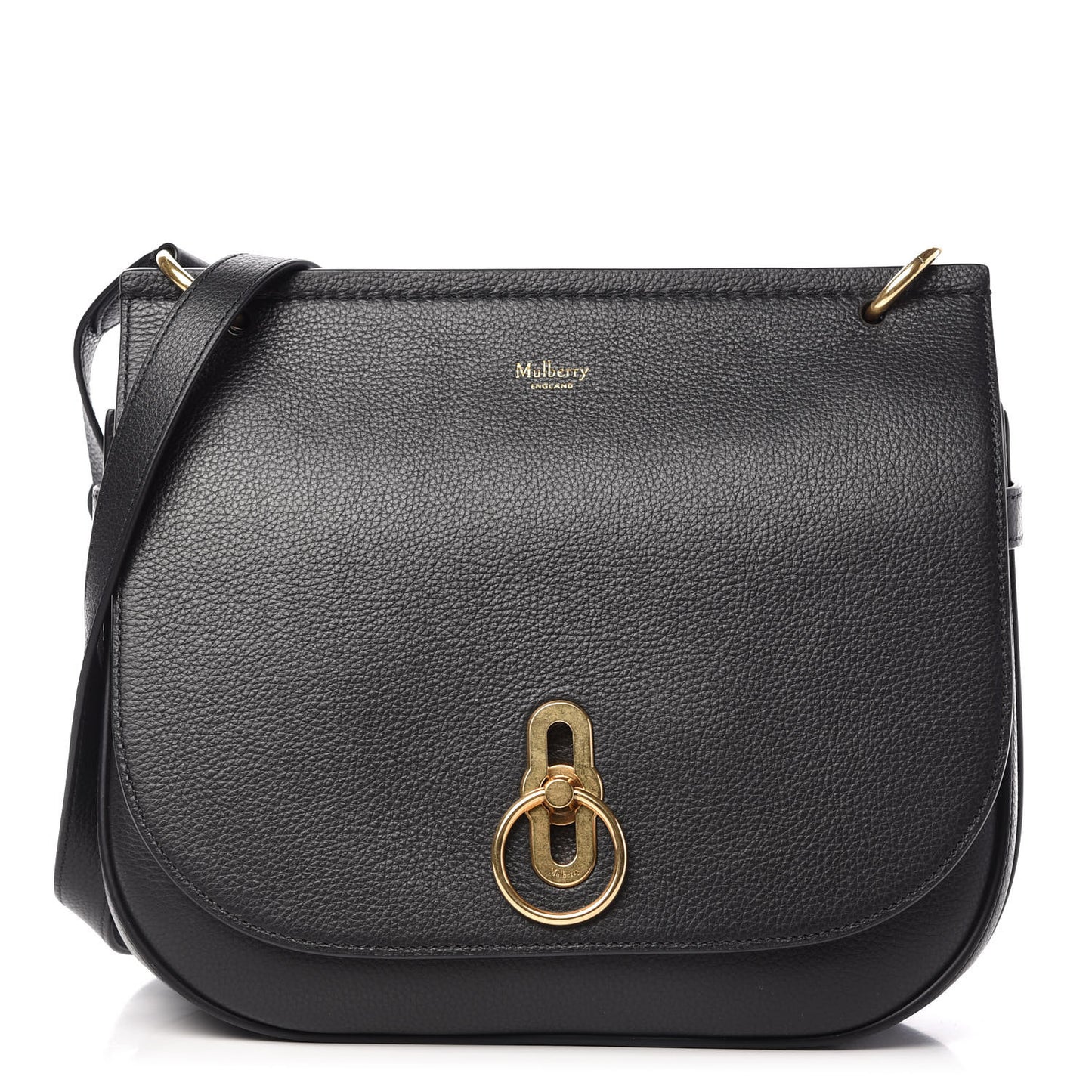 Small Classic Grain Calfskin Amberley Satchel Black