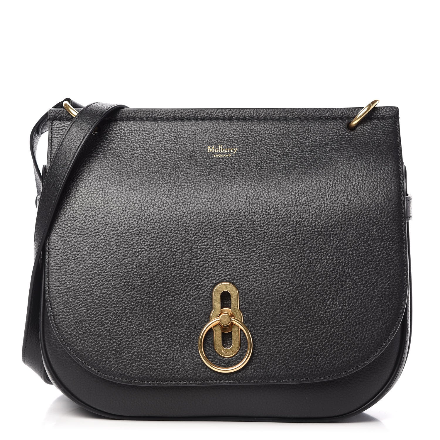 Mulberry Small Classic Grain Calfskin Amberley Satchel Black 1 of 9
