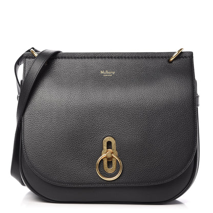 Mulberry Small Classic Grain Calfskin Amberley Satchel Black 1 of 9
