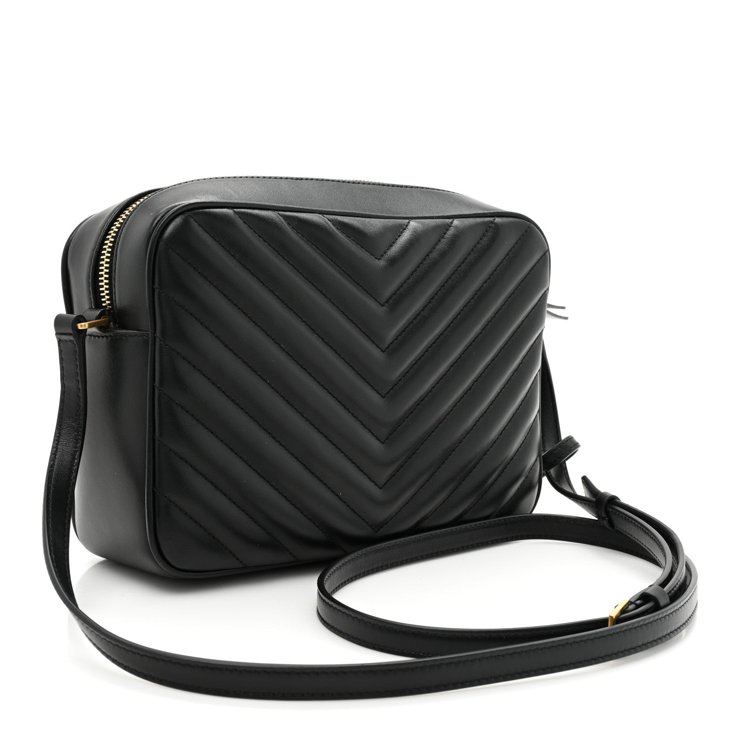 Saint Laurent Calfskin Matelasse Monogram Lou Camera Bag Black 3 of 9