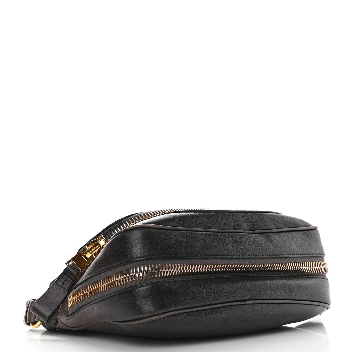 Grained Calfskin Medium Shaded Jennifer Crossbody Bag Brown