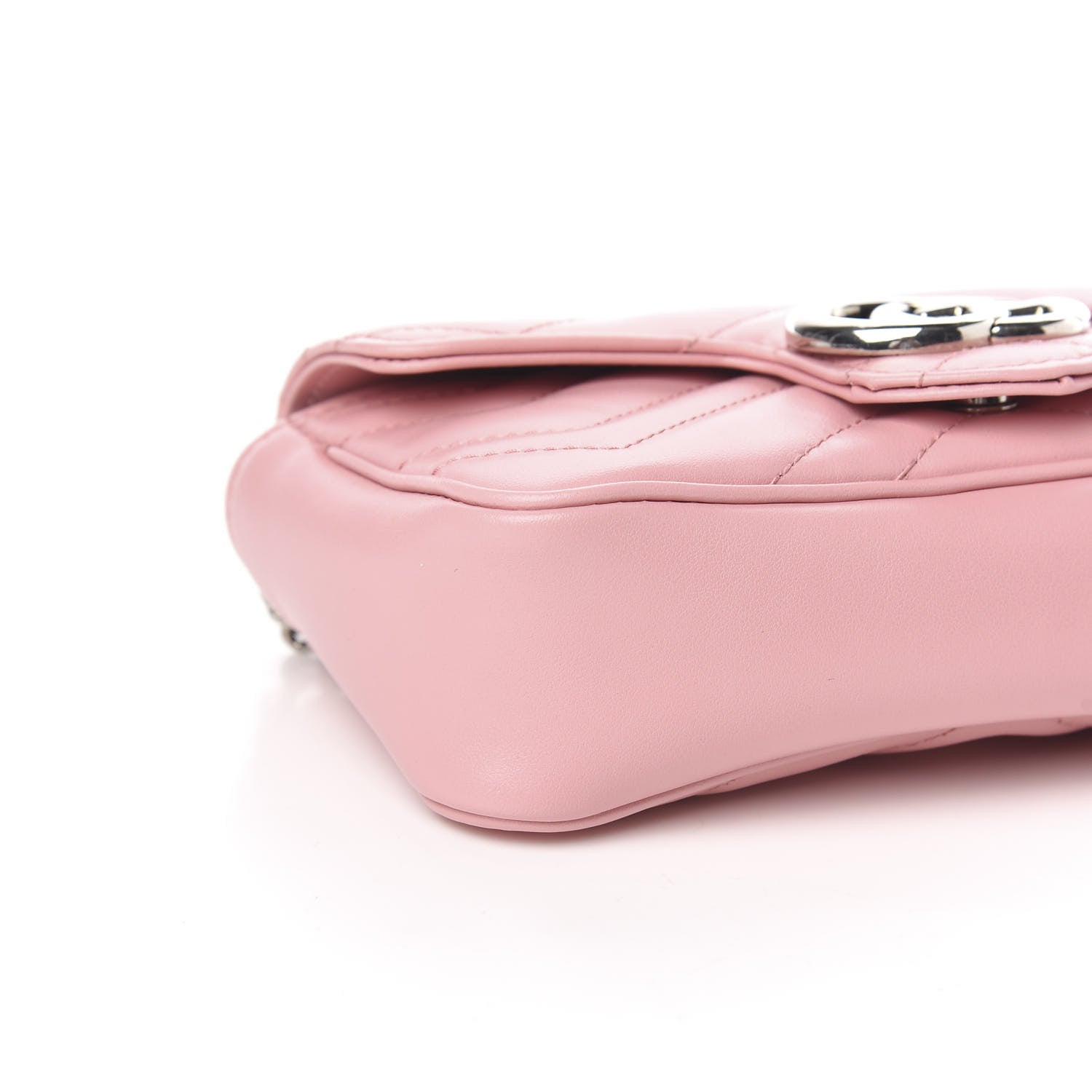 Gucci Calfskin Matelasse Super Mini GG Marmont Shoulder Bag Wild Rose 8 of 11